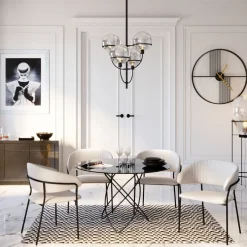 Stół Molekular Ø120 Cm Czarny - Blat Szklany*KARE Design Discount