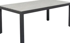 Stół Ogrodowy Blat Prostokątny Szary Polywood Nogi Z Aluminium Czarne 180x90 Cm*KARE Design Best
