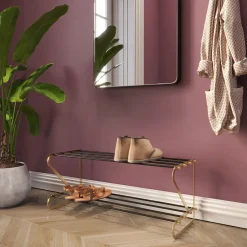 Stojak Na Buty Walk 84x34 Cm Czarno-złoty*KARE Design Hot