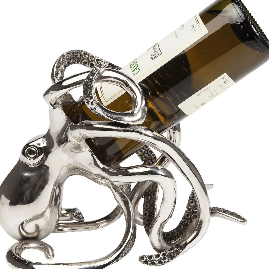 Stojak Na Wino Octopus 17x24 Cm Srebrny*KARE Design Best