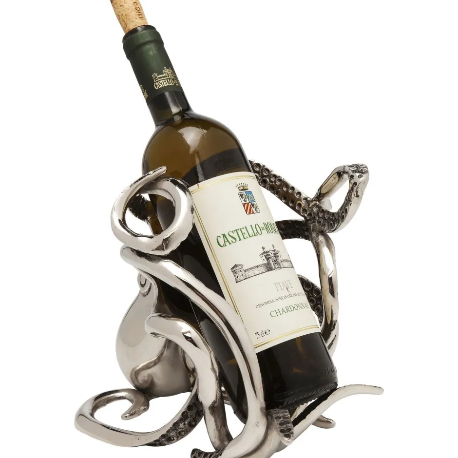Stojak Na Wino Octopus 17x24 Cm Srebrny*KARE Design Best