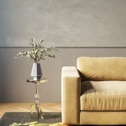 Stolik Barocco ∅27 Cm Srebrny*KARE Design Outlet