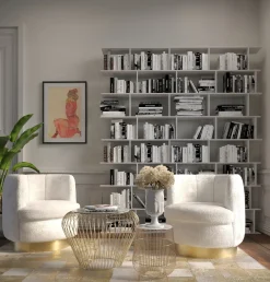 Stolik Beam White Marble Ø32 Cm Biały*KARE Design Best
