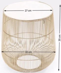 Stolik Beam White Marble Ø32 Cm Biały*KARE Design Best