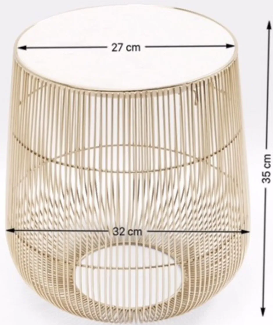 Stolik Beam White Marble Ø32 Cm Biały*KARE Design Best