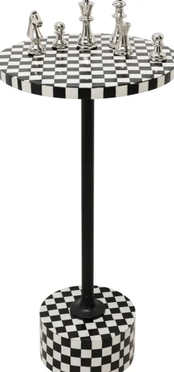 Stolik Domero Chess Ø25xH50 Cm Czarno-biały*KARE Design Clearance