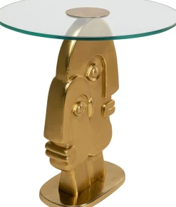 Stolik 2Faces Ø55 Cm Złoty - Blat Szklany*KARE Design Discount