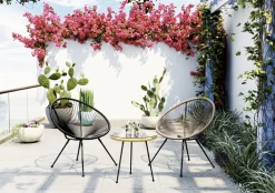 Stolik Kawowy Acapulco Ø50 Cm Naturalny - Blat Szklany*KARE Design Outlet