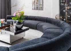 Stolik Kawowy Barek Rozkładany Srebrny Na Kółkach Stal Nierdzewna 120x75 Cm*KARE Design