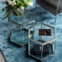 Stolik Kawowy Comb 55x48 Cm Srebrny*KARE Design Hot