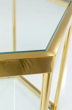 Stolik Kawowy Comb 55x48 Cm Złoty*KARE Design