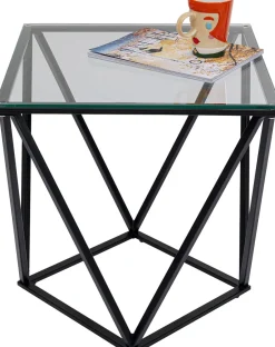 Stolik Kawowy Cristallo 50x50 Cm Czarny - Blat Szklany*KARE Design New