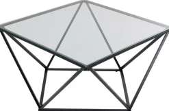 Stolik Kawowy Cristallo 80x80 Cm Czarny - Blat Szklany*KARE Design Sale
