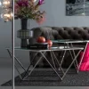 Stolik Kawowy Cristallo 80x80 Cm Srebrny*KARE Design