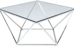 Stolik Kawowy Cristallo 80x80 Cm Srebrny*KARE Design