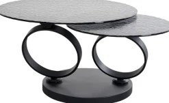 Stolik Kawowy Czarny Z 2 Szklanymi Blatami Obrotowymi 133x80 Cm*KARE Design Discount