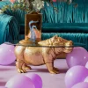 Stolik Kawowy Hippo 80 Cm Złoty - Blat Szklany*KARE Design New