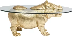 Stolik Kawowy Hippo 80 Cm Złoty - Blat Szklany*KARE Design New