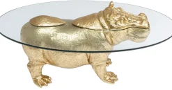 Stolik Kawowy Hippo 80 Cm Złoty - Blat Szklany*KARE Design New