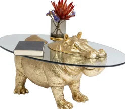 Stolik Kawowy Hippo 80 Cm Złoty - Blat Szklany*KARE Design New