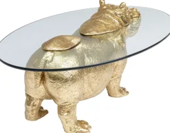 Stolik Kawowy Hippo 80 Cm Złoty - Blat Szklany*KARE Design New