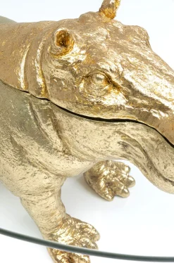 Stolik Kawowy Hippo 80 Cm Złoty - Blat Szklany*KARE Design New