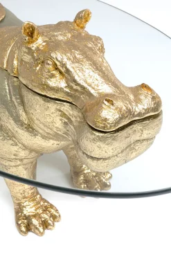 Stolik Kawowy Hippo 80 Cm Złoty - Blat Szklany*KARE Design New
