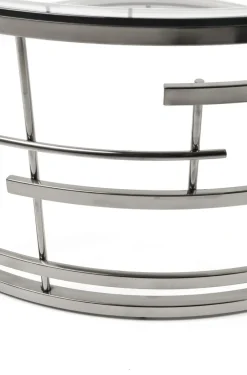 Stolik Kawowy Jupiter Ø100 Cm Srebrny - Blat Szklany*KARE Design Online