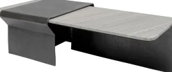 Stolik Kawowy Loft Marmur I Ciemnoszare Aluminium 142x70 Cm*KARE Design Best