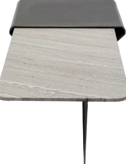 Stolik Kawowy Loft Marmur I Ciemnoszare Aluminium 142x70 Cm*KARE Design Best