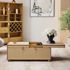 Stolik Kawowy Na Kółkach Rozkładany Tapicerowany 120x75 Cm*KARE Design Discount