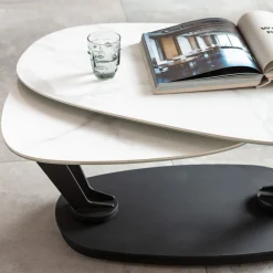 Stolik Kawowy Obrotowy Franklin 150x58 Cm Blaty Szklane*KARE Design