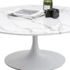 Stolik Kawowy Okrągły Biały Blat MDF Imitacja Marmuru Ø110 Cm*KARE Design Sale