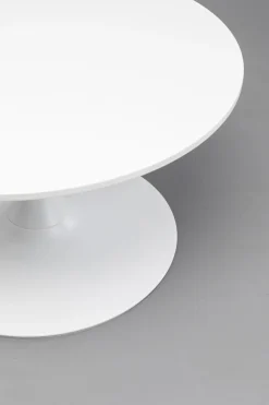 Stolik Kawowy Okrągły Biały MDF I Stal Ø80 Cm*KARE Design