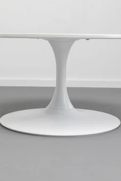 Stolik Kawowy Okrągły Biały MDF I Stal Ø80 Cm*KARE Design