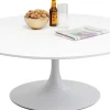 Stolik Kawowy Okrągły Biały MDF I Stal Ø110 Cm*KARE Design New