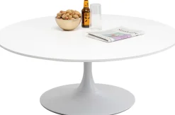 Stolik Kawowy Okrągły Biały MDF I Stal Ø110 Cm*KARE Design New