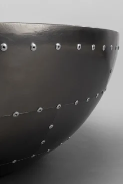 Stolik Kawowy Podstawa Grafitowa Włókno Szklane I Aluminium Ø83 Cm Blat Szklany*KARE Design Online
