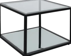 Stolik Kawowy Quadro 50x50 Cm Czarny - Blat Szklany Lustrzany*KARE Design Outlet