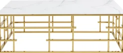 Stolik Kawowy Rome 130x70 Cm Złoty - Blat Szklany*KARE Design Discount