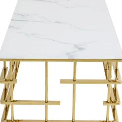 Stolik Kawowy Rome 130x70 Cm Złoty - Blat Szklany*KARE Design Discount