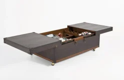 Stolik Kawowy Rozkładany Bar Colonial 120x75 Cm Brązowy Ekoskóra*KARE Design New