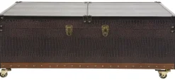 Stolik Kawowy Rozkładany Bar Colonial 120x75 Cm Brązowy Ekoskóra*KARE Design New