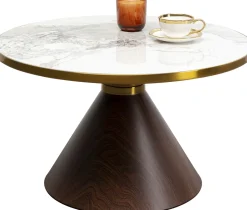 Stolik Kawowy Z Ceramicznym Blatem Podstawa Brązowa Ø70 Cm*KARE Design Outlet