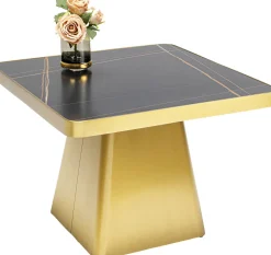 Stolik Kawowy Z Marmurowym Blatem I Złotą Podstawą 60x60 Cm*KARE Design Hot
