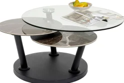 Stolik Kawowy Z Obrotowymi Blatami Szkło I Ceramika 80-124x80 Cm*KARE Design New