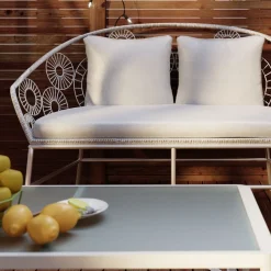 Stolik Ogrodowy Tiki 108x59 Cm Biały - Blat Szklany*KARE Design Online
