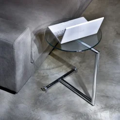 Stolik Pomocniczy Easy Living Ø46 Cm Transparentno-srebrny*KARE Design Discount