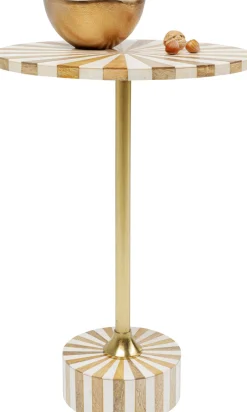 Stolik Pomocniczy MDF I Stal Biało-złoty Ø40x50 Cm*KARE Design Sale