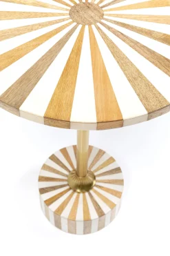 Stolik Pomocniczy MDF I Stal Biało-złoty Ø40x50 Cm*KARE Design Sale
